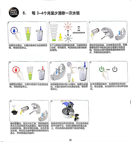 这是一个说明图，展示了如何每3-4个月清洁一次水壶的步骤，包括使用不同的工具和方法。 (由 AI 生成标题)