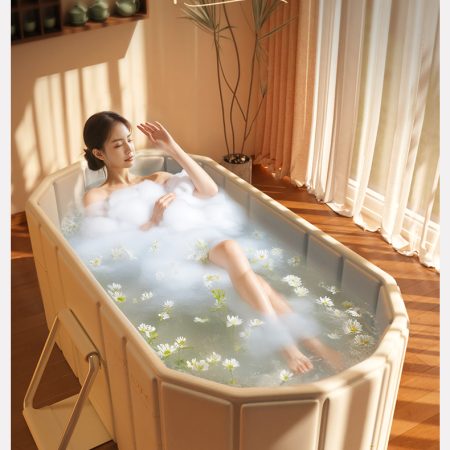 Double folding bath tub